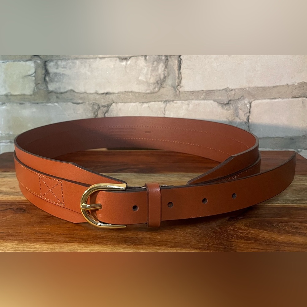 J. Crew Factory Leather Waist Belt, Camel, Sz M/L or XL Please see measurements - Picture 12 of 16